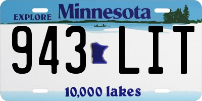 MN license plate 943LIT