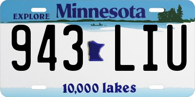 MN license plate 943LIU