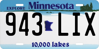 MN license plate 943LIX