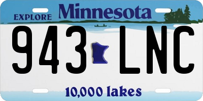 MN license plate 943LNC