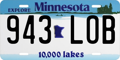 MN license plate 943LOB