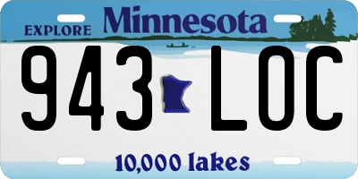 MN license plate 943LOC