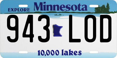MN license plate 943LOD