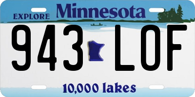 MN license plate 943LOF