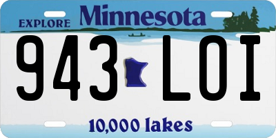MN license plate 943LOI