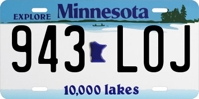 MN license plate 943LOJ