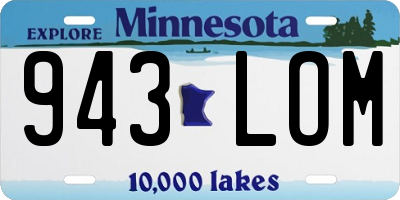 MN license plate 943LOM