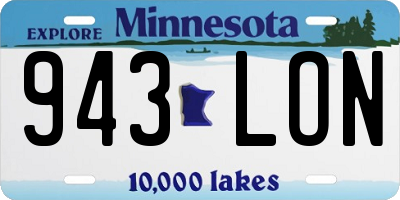 MN license plate 943LON