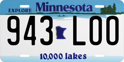 MN license plate 943LOO