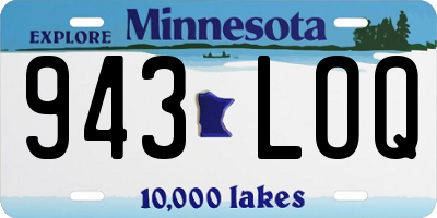 MN license plate 943LOQ