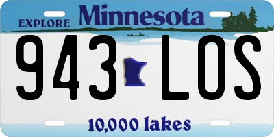 MN license plate 943LOS