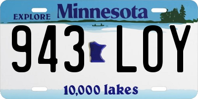 MN license plate 943LOY