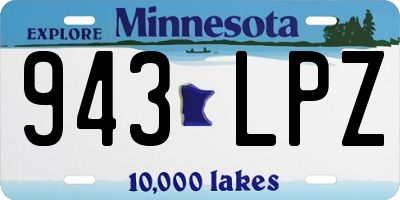 MN license plate 943LPZ