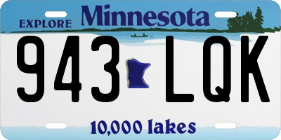 MN license plate 943LQK