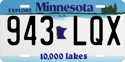 MN license plate 943LQX