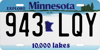 MN license plate 943LQY