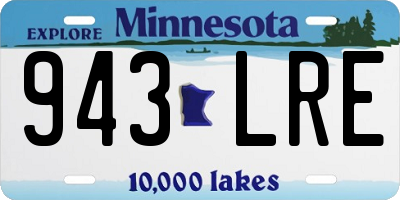 MN license plate 943LRE