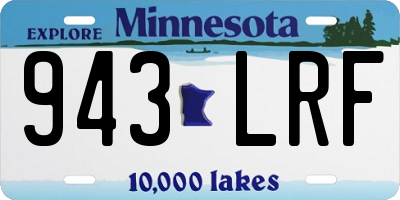 MN license plate 943LRF