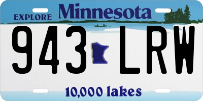 MN license plate 943LRW