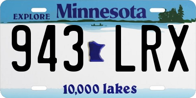 MN license plate 943LRX