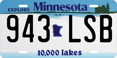 MN license plate 943LSB