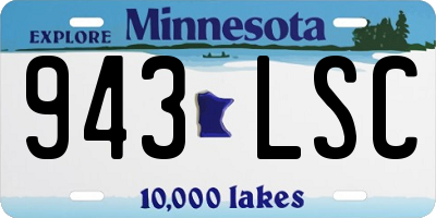MN license plate 943LSC