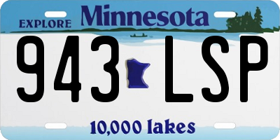 MN license plate 943LSP