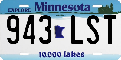 MN license plate 943LST