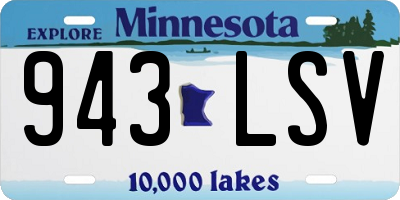 MN license plate 943LSV