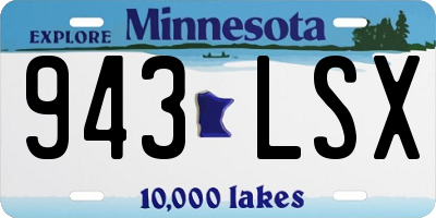 MN license plate 943LSX
