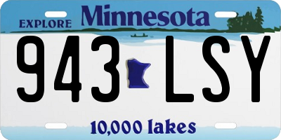 MN license plate 943LSY