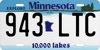 MN license plate 943LTC
