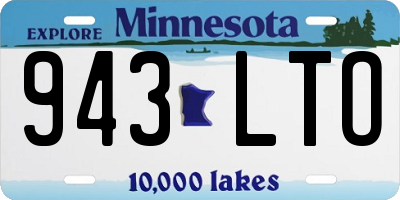 MN license plate 943LTO