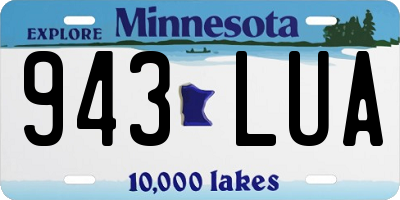 MN license plate 943LUA