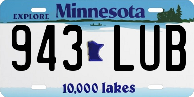 MN license plate 943LUB