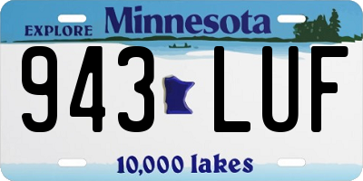 MN license plate 943LUF