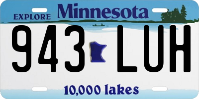 MN license plate 943LUH