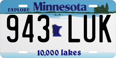 MN license plate 943LUK