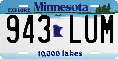 MN license plate 943LUM