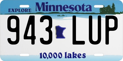 MN license plate 943LUP