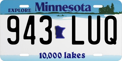 MN license plate 943LUQ
