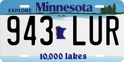 MN license plate 943LUR