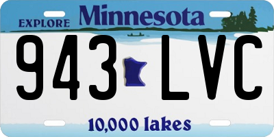 MN license plate 943LVC