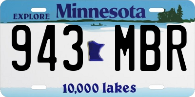 MN license plate 943MBR