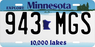 MN license plate 943MGS