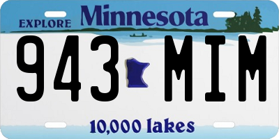 MN license plate 943MIM