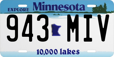 MN license plate 943MIV