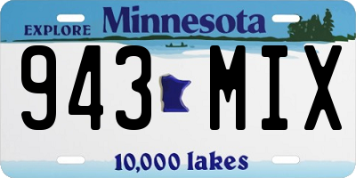 MN license plate 943MIX