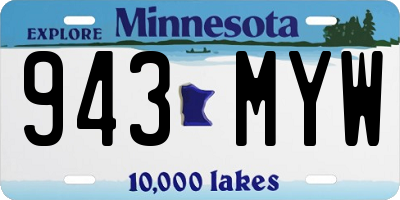 MN license plate 943MYW