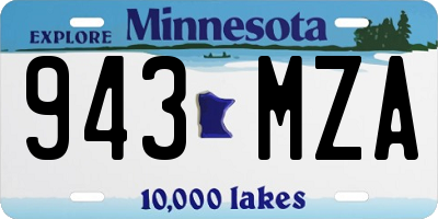 MN license plate 943MZA